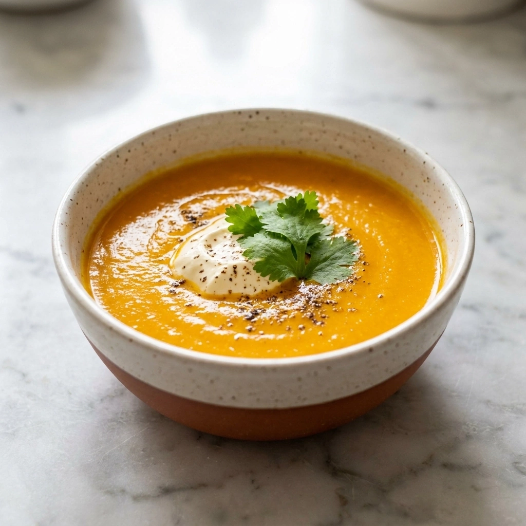 Creamy Carrot and Coriander Soup for a Cozy Evening | Healthy Vegan Soup Recipe recipe