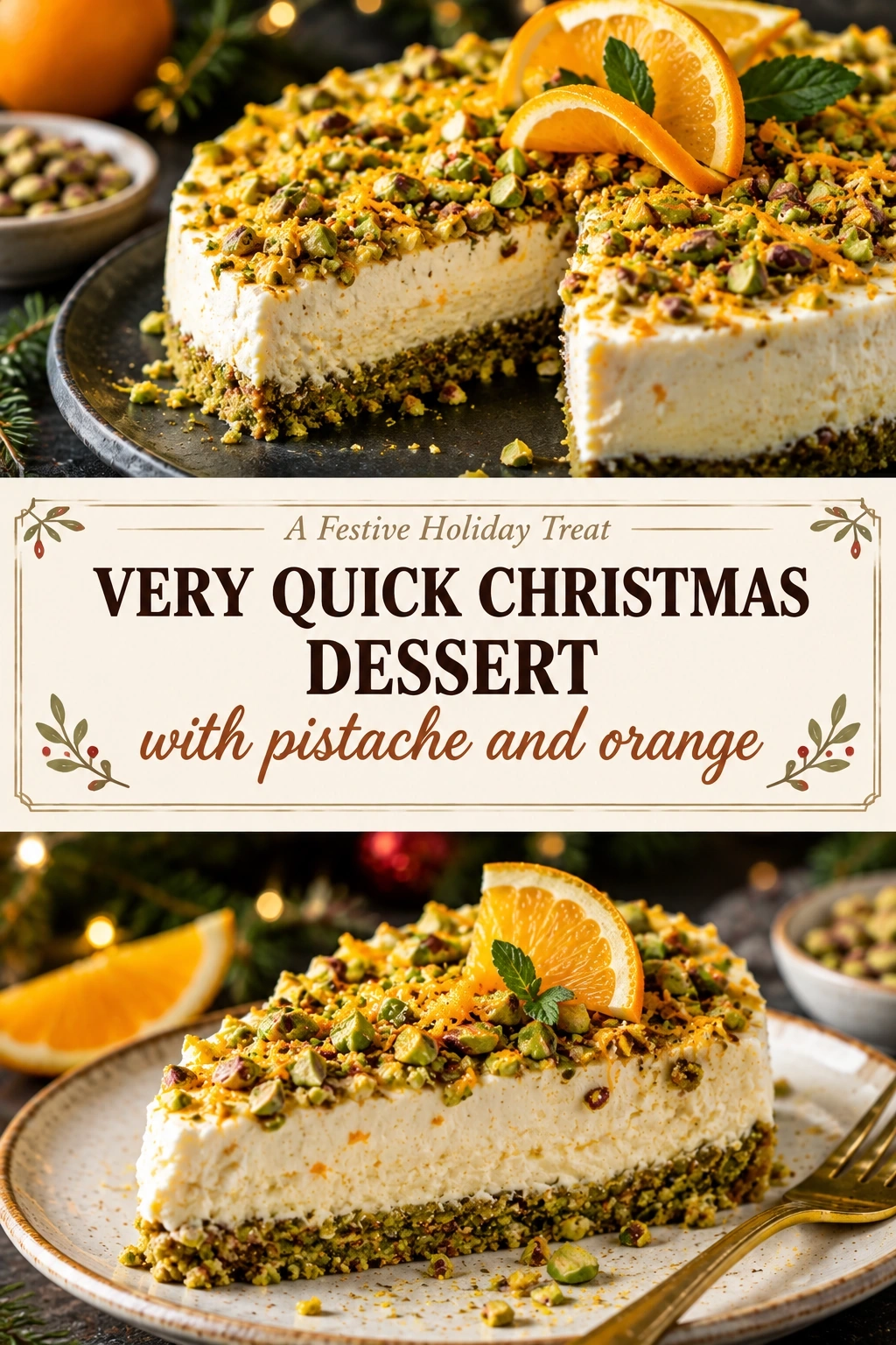 Quick Pistachio and Orange Christmas Dessert | Easy Festive Holiday Treat recipe