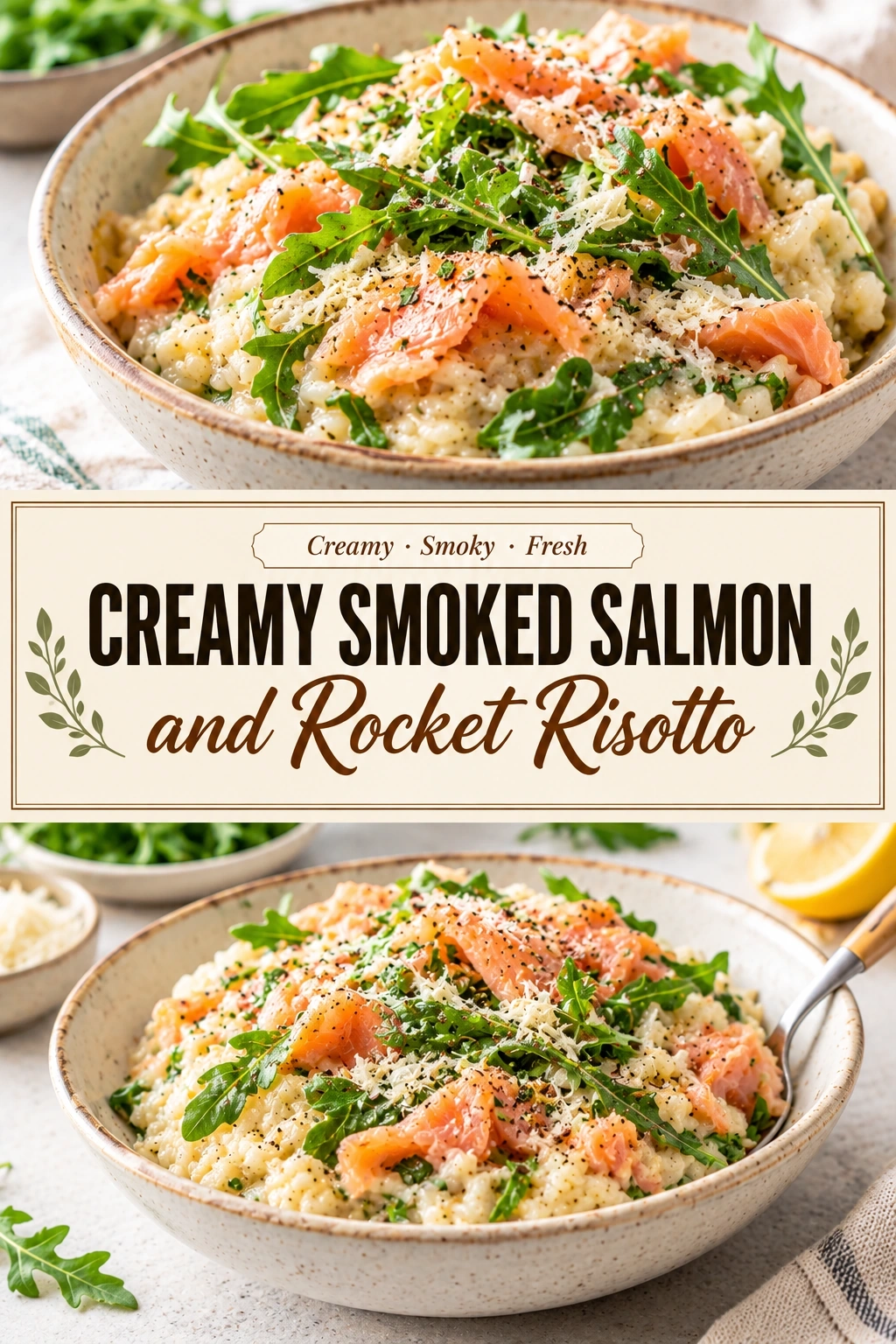 Creamy Smoked Salmon and Rocket Risotto | Elegant Seafood Dinner Idea recipe