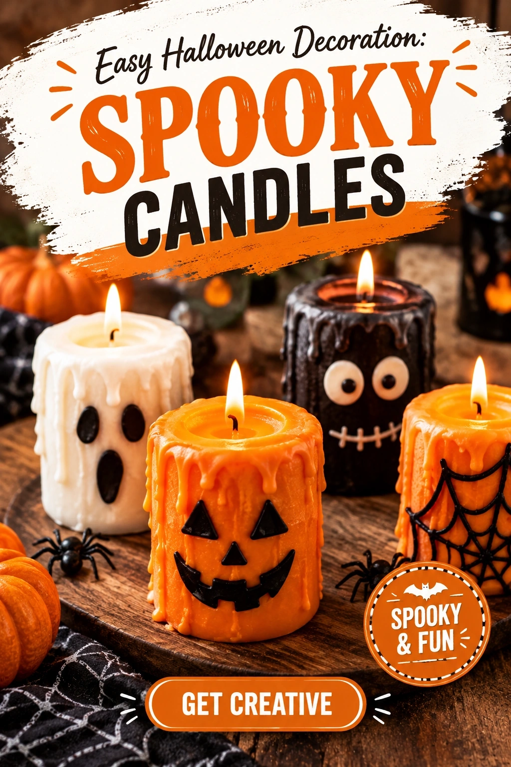 Easy Halloween Decoration: Spooky Candles | DIY Halloween Home Decor Idea recipe