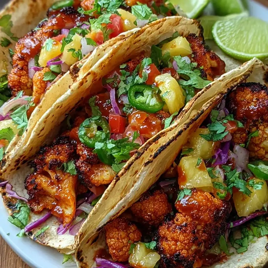 Incredible Vegan Smoky BBQ Cauliflower Tacos — Healthy & Ready in 30 Minutes recipe