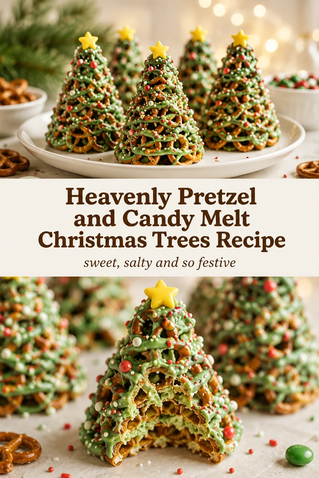 Heavenly Pretzel and Candy Melt Christmas Trees Recipe | Easy Holiday Treat Ideas recipe