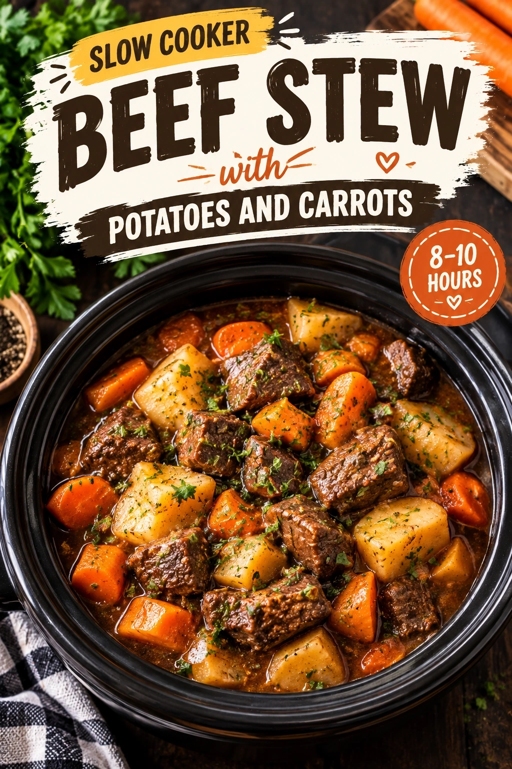 Slow Cooker Beef Stew with Potatoes and Carrots | Easy Comfort Food Dinner recipe