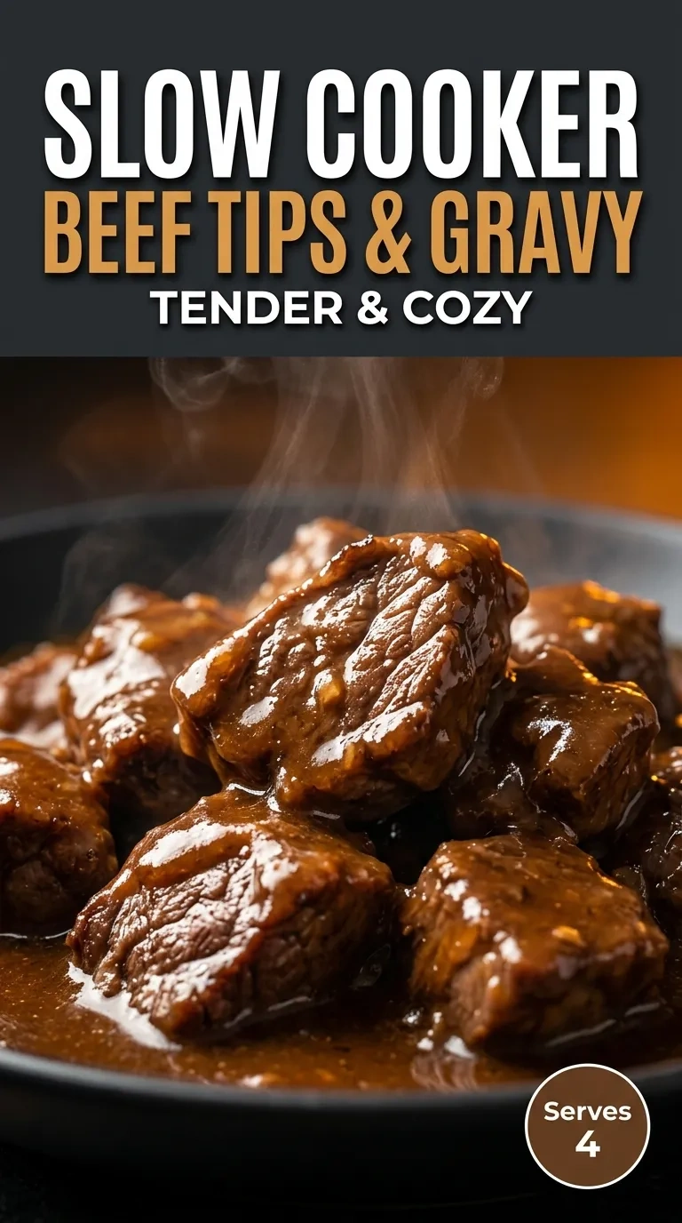 Slow Cooker Beef Tips and Gravy: A Cozy Dinner Delight | Easy Comfort Food Recipes recipe