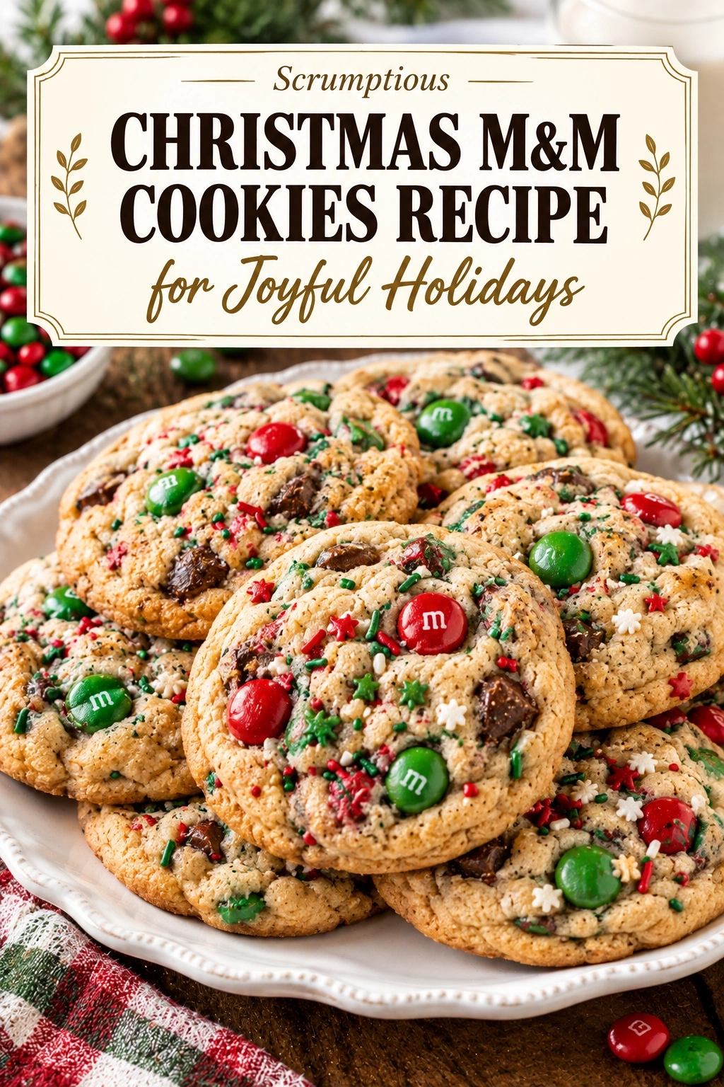 Scrumptious Christmas M&M Cookies Recipe for Joyful Holidays | Easy Holiday Treats recipe