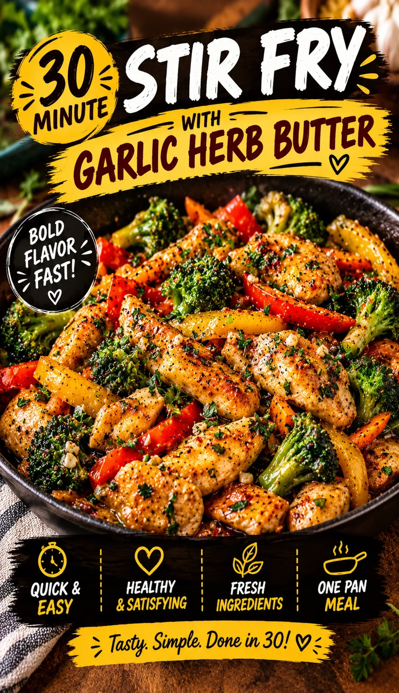 30-Minute Stir Fry with Garlic Herb Butter | Easy Weeknight Dinner Idea recipe
